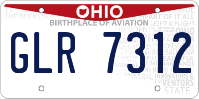 OH license plate GLR7312