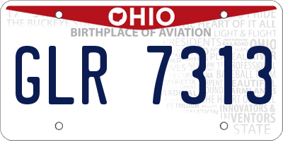OH license plate GLR7313