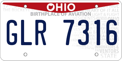 OH license plate GLR7316