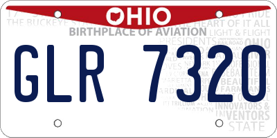 OH license plate GLR7320