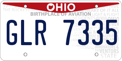 OH license plate GLR7335