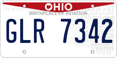 OH license plate GLR7342