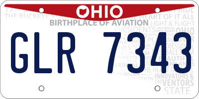OH license plate GLR7343
