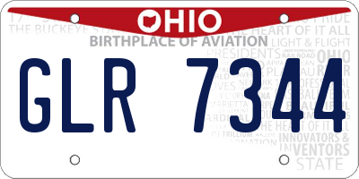 OH license plate GLR7344