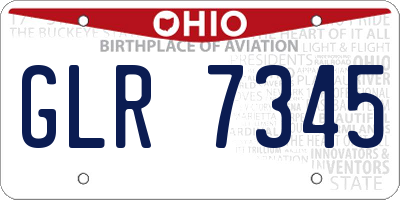 OH license plate GLR7345