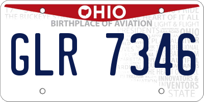 OH license plate GLR7346