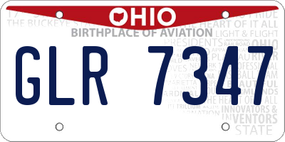 OH license plate GLR7347