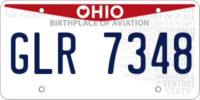 OH license plate GLR7348