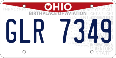 OH license plate GLR7349