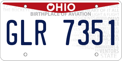 OH license plate GLR7351