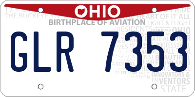 OH license plate GLR7353