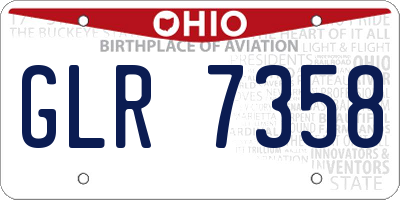 OH license plate GLR7358