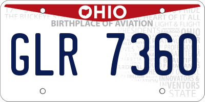 OH license plate GLR7360