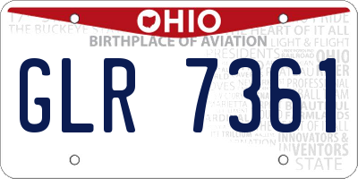OH license plate GLR7361
