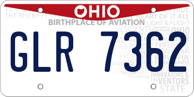 OH license plate GLR7362