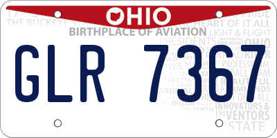 OH license plate GLR7367