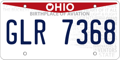 OH license plate GLR7368