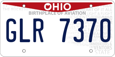 OH license plate GLR7370