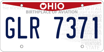 OH license plate GLR7371