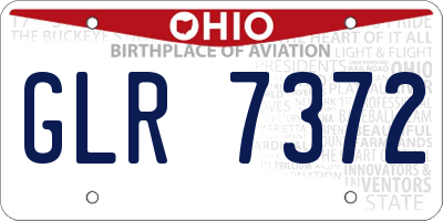OH license plate GLR7372