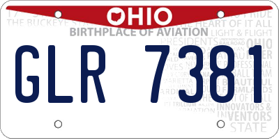 OH license plate GLR7381