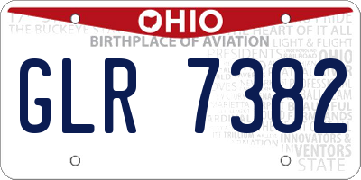 OH license plate GLR7382