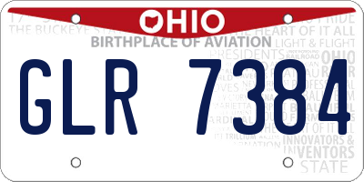OH license plate GLR7384