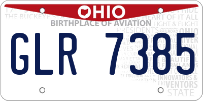 OH license plate GLR7385