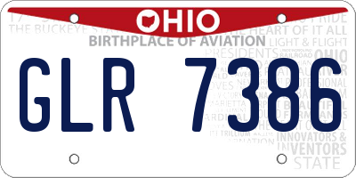 OH license plate GLR7386
