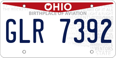 OH license plate GLR7392