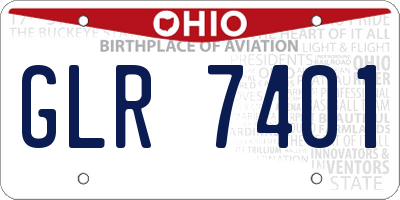 OH license plate GLR7401
