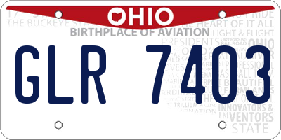 OH license plate GLR7403