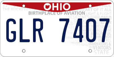 OH license plate GLR7407