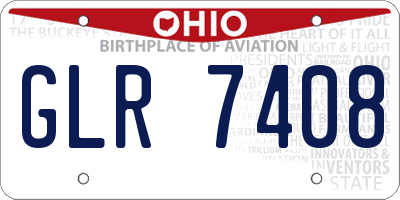 OH license plate GLR7408