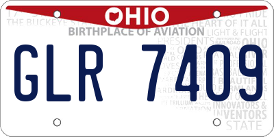 OH license plate GLR7409