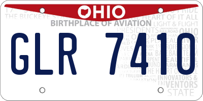 OH license plate GLR7410