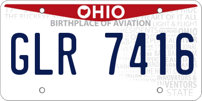 OH license plate GLR7416