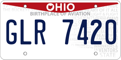 OH license plate GLR7420