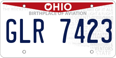 OH license plate GLR7423