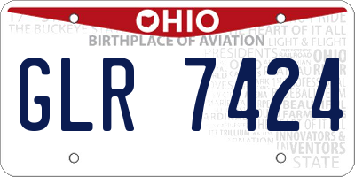 OH license plate GLR7424