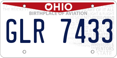 OH license plate GLR7433