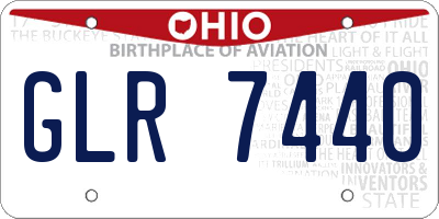 OH license plate GLR7440