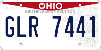 OH license plate GLR7441
