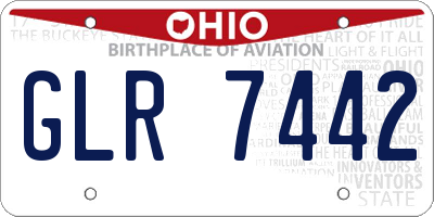 OH license plate GLR7442