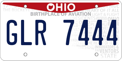 OH license plate GLR7444