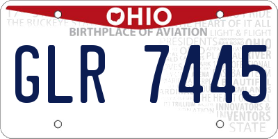 OH license plate GLR7445