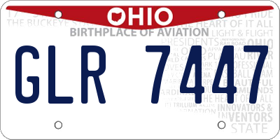 OH license plate GLR7447