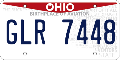 OH license plate GLR7448