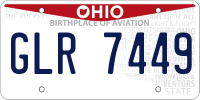 OH license plate GLR7449
