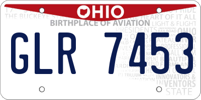 OH license plate GLR7453